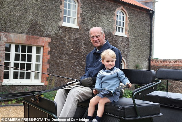 1 JANUARY 2015 WITH HIS LATE GREAT GRANDFATHER THE DUKE OF EDINBURGH IN NORFOLK