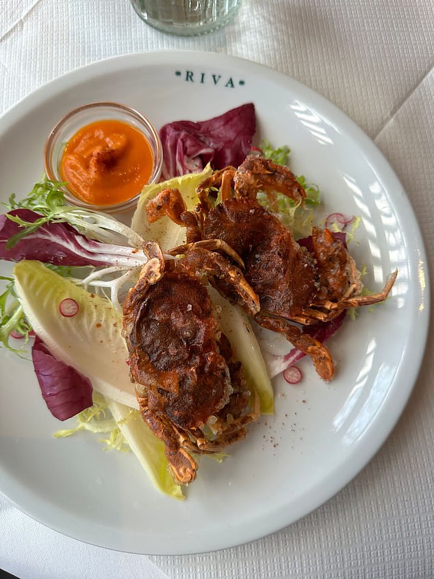 Rock stars love the unshowy Italian spot Riva, in Barnes, West London – and it's a hit for Tom, too. Pictured: Riva’s ‘indecently sweet and crisp’ soft-shelled crabs