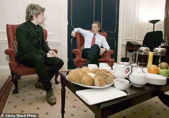 WITH HIS FAVOURITE PRIME MINISTER, TONY BLAIR, 2005