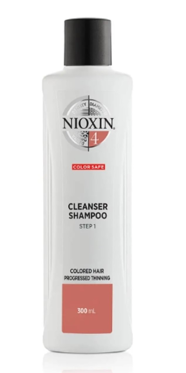 I also use Nioxin products, which treat the scalp – the Cleanser Shampoo (£21.25, lookfantastic.com) is great