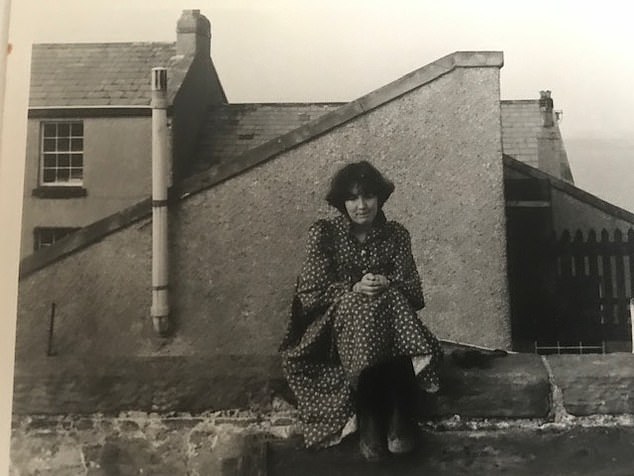 Born in Herefordshire and raised in North Devon, Cleeves had never lived anywhere bigger than Barnstaple until a year out took her to London in 1972. Pictured: Outside her house on Hilbre, 1980