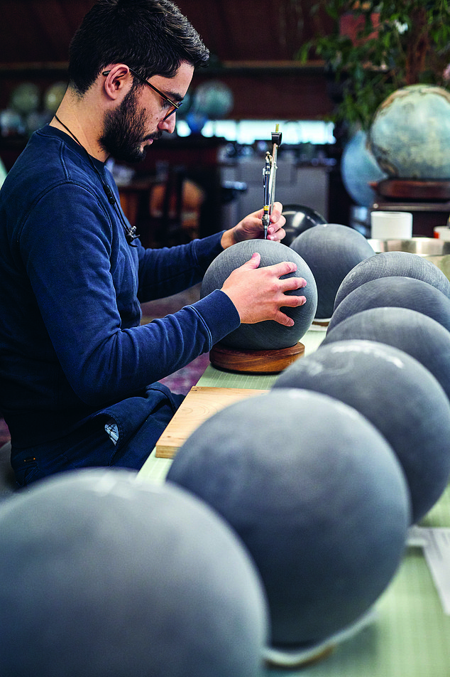 Today, Bellerby, 58, and his company produce what they call the only 'truly bespoke' handmade globes in the UK