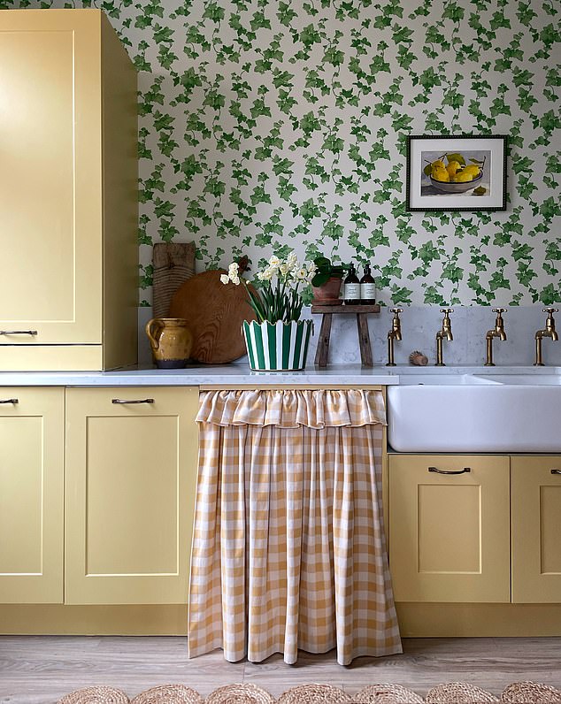 There's no limit to how many patterns you can combine. Just stick to a tight colour palette. In the Edinburgh home of Instagrammer Megan Robson (@Kit andco_) you'll find clashing patterns of gingham, stripes and leaves. For something similar, try Botanical 03 wallpaper at lick.com
