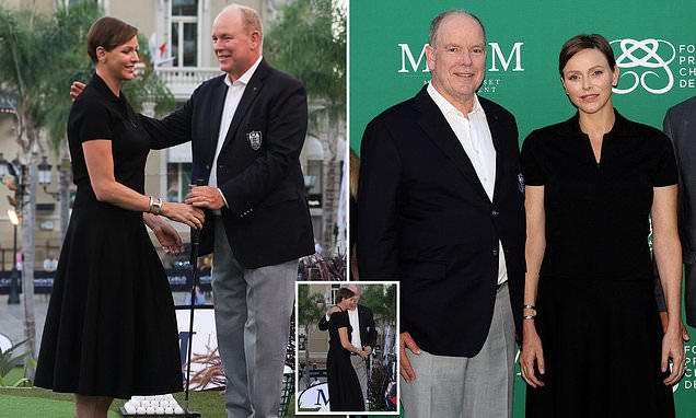 Princess Charlene of Monaco makes a third appearance with her husband Prince Albert this